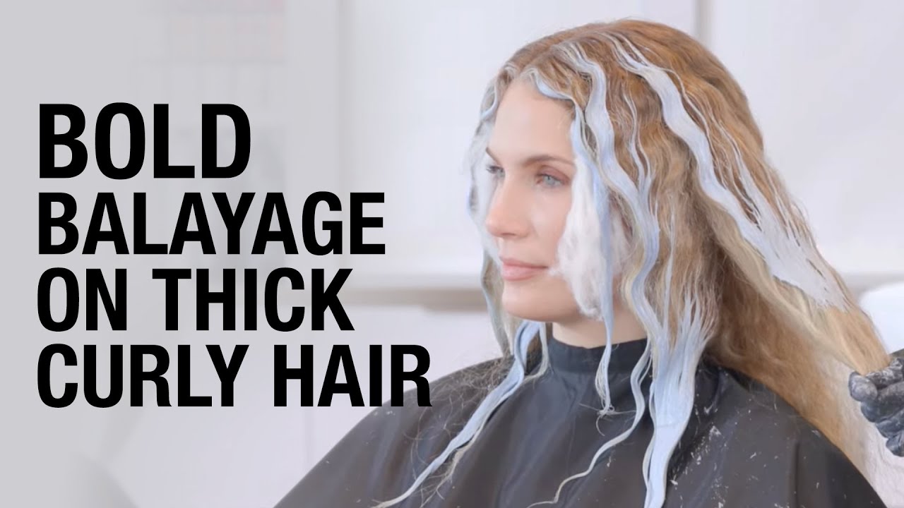 Bright Blonde Balayage on Thick Curly Hair