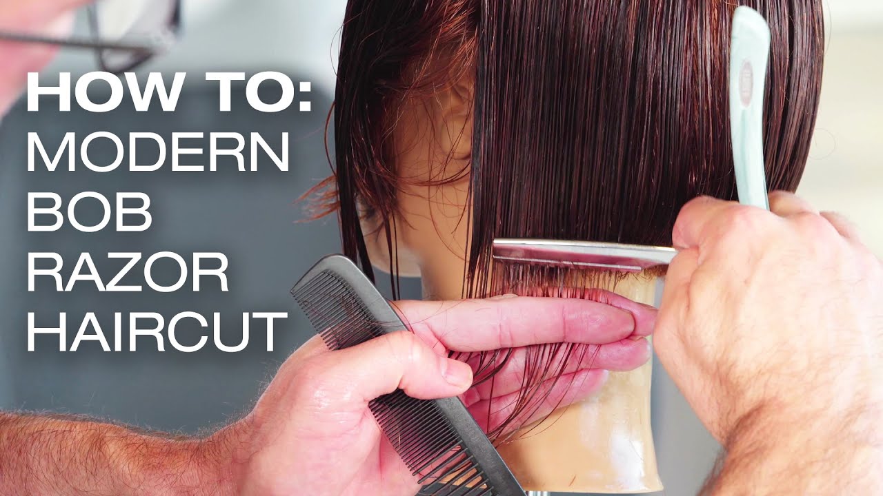 How To: Modern Bob Short Hair Cut | Razor Hair Cutting Tutorial