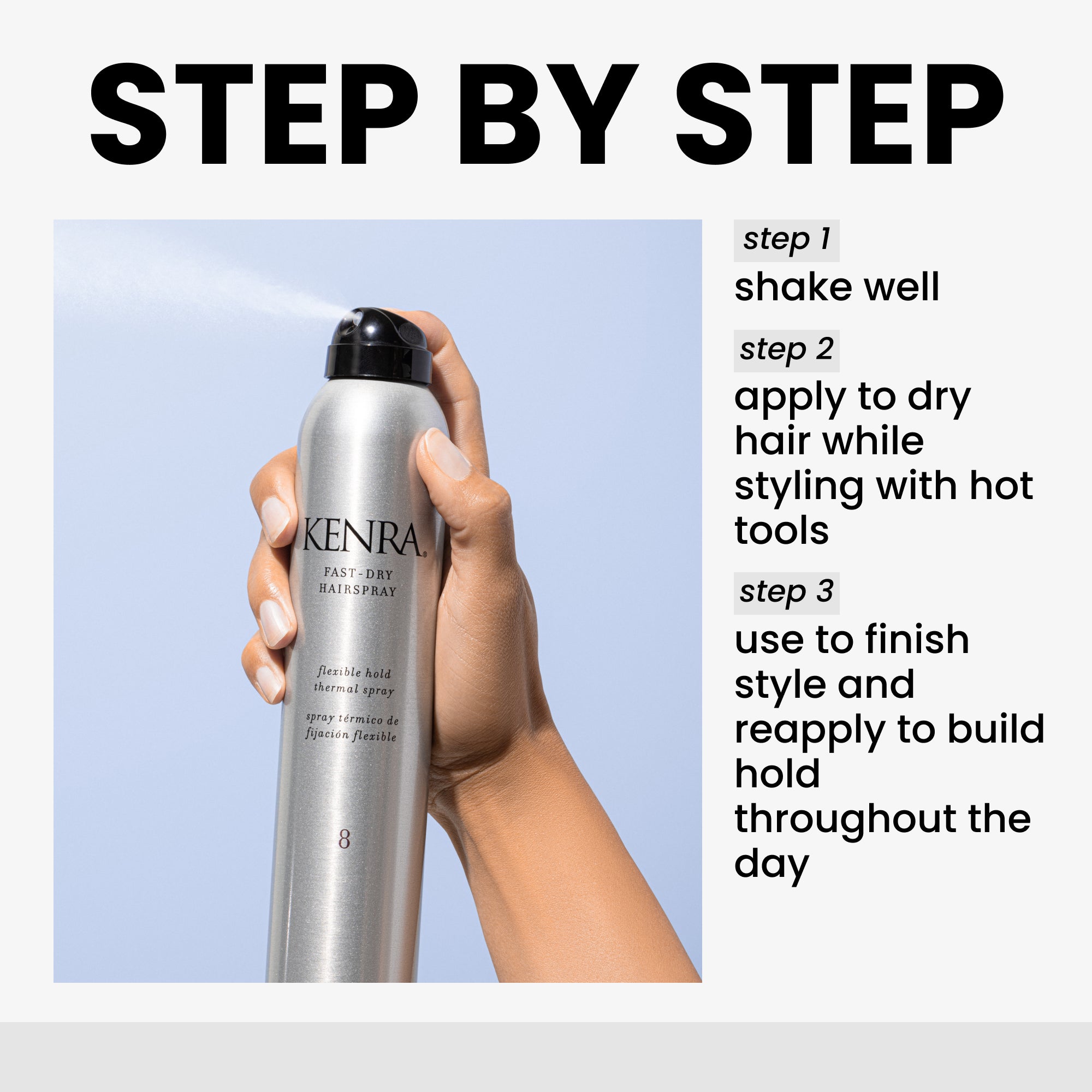 Fast-dry Hairspray 8 – Hold Hairspray | Kenra Professional