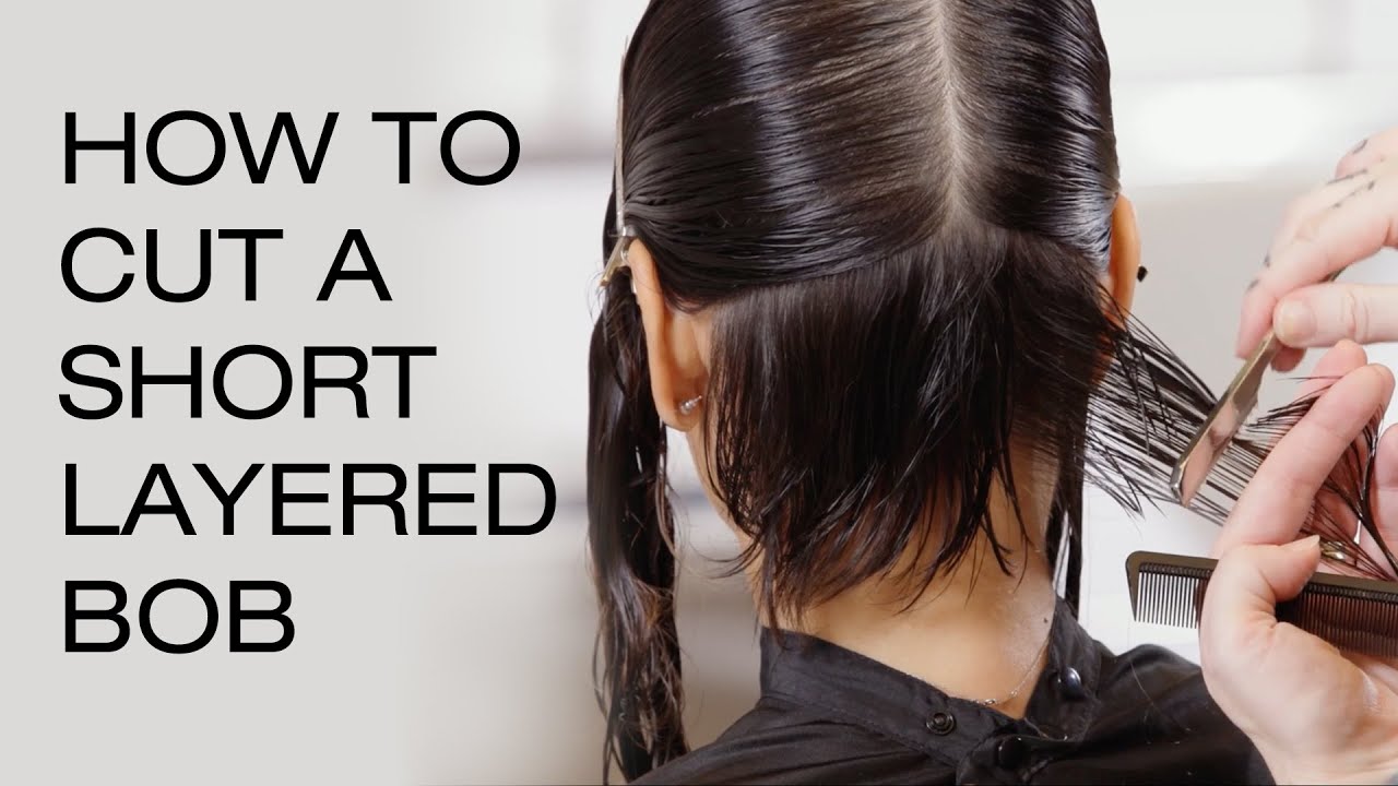 How to Cut a Short Layered Bob | Textured Pixie Razor Haircut Tutorial