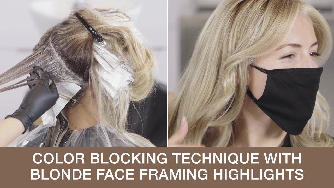 Color Blocking Technique with Blonde Face Framing Highlights