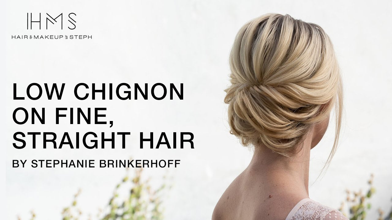 HOW TO: Low Chignon on Fine Straight Hair