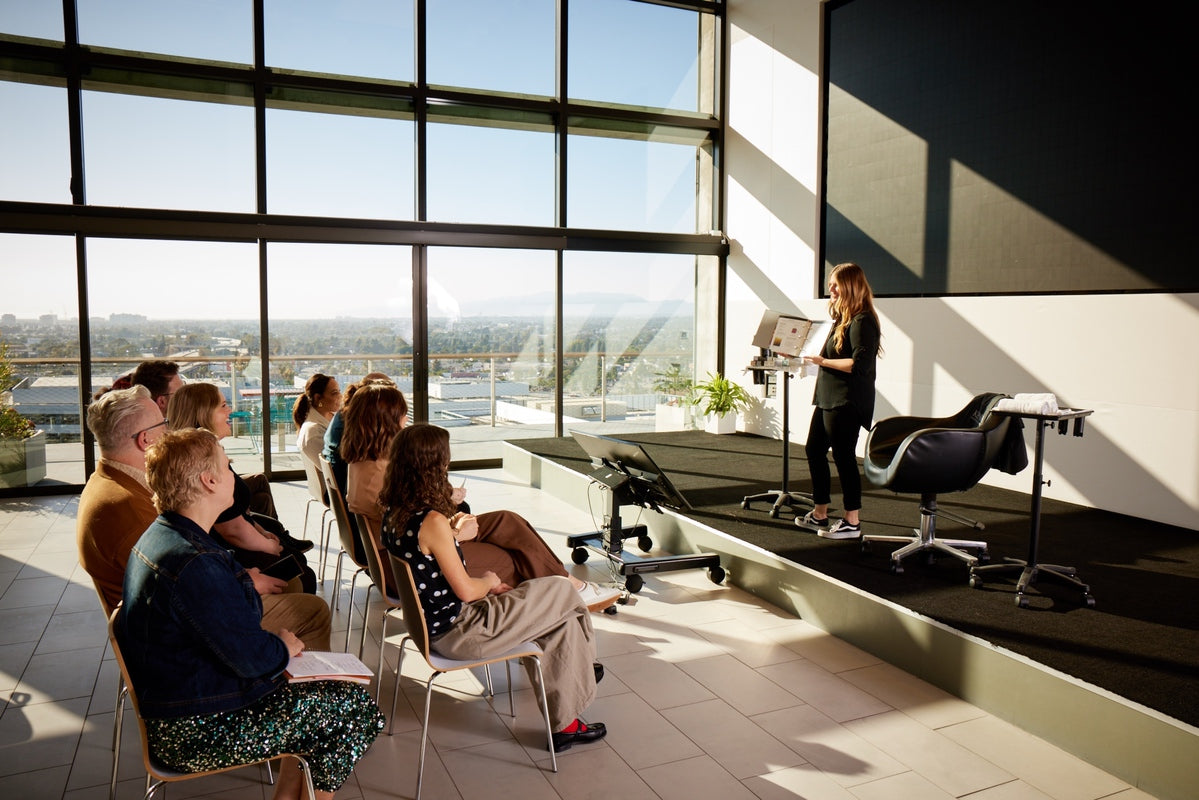 Stylists attending a Kenra Professional in-salon education class